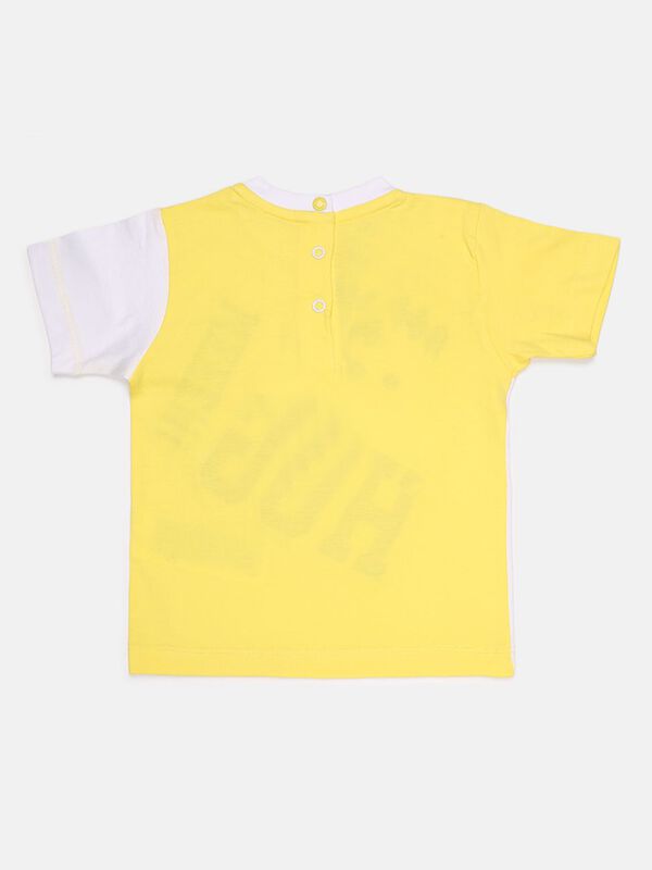 White And Yellow Printed T-Shirt image number 1